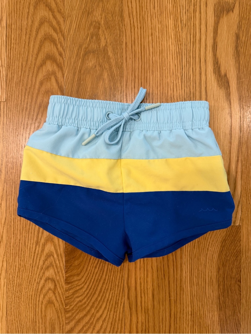Boys Minnow Colorblock Swim Trunks - Light Blue/Yellow/Navy